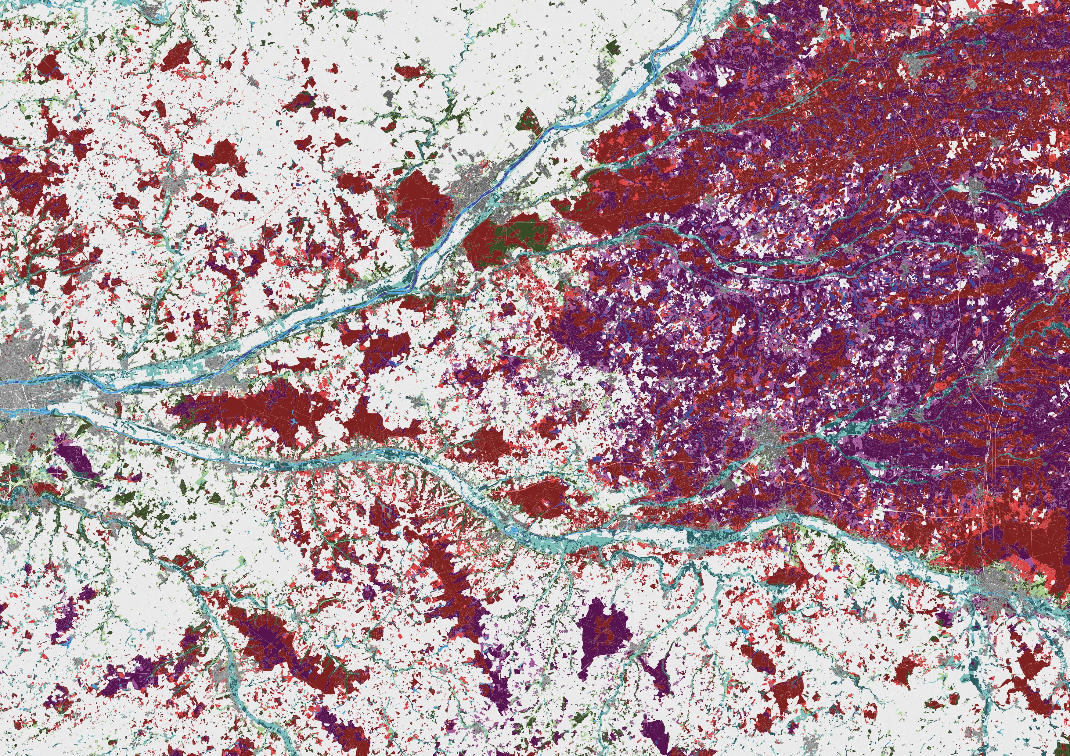 Extrait de la cartographie prédictive des habitats naturels CarHab sur le territoire d'agrément du CBN du Bassin parisien
