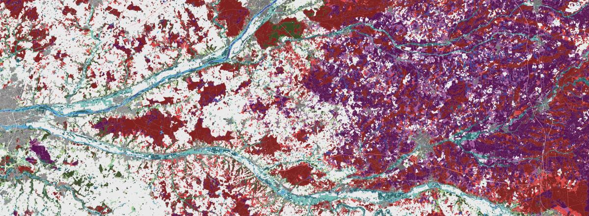 Extrait de la cartographie prédictive des habitats naturels CarHab sur le territoire d'agrément du CBN du Bassin parisien